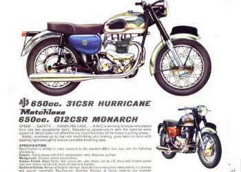 Мотоцикл AJS 650 CSR Hurricane 1963